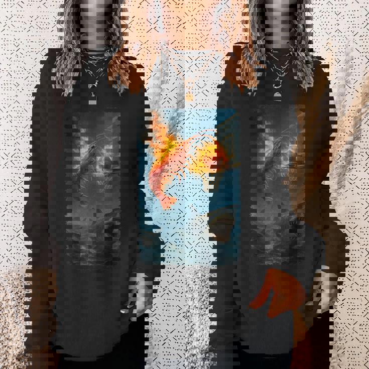 面白い燃えるようなエビスラムダンキングサメのミーム。 スウェットシャツ 彼女への贈り物