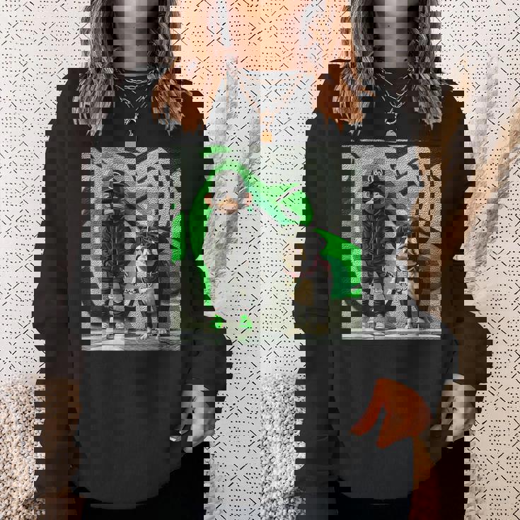 面白い猿と犬のグラフィックストリートウェアクールなデザイン 男性用 スウェットシャツ 彼女への贈り物