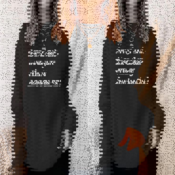 面白い皮肉 アメリカン カールの猫との計画があります スウェットシャツ 彼女への贈り物