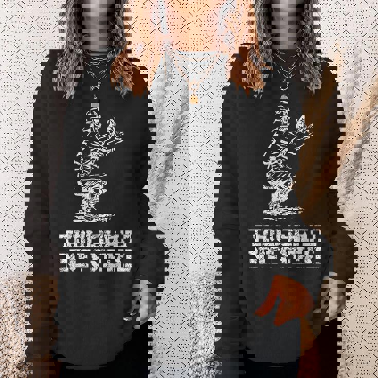 面白い野球選手キャッチャー ヴィンテージを盗んではなりません スウェットシャツ 彼女への贈り物