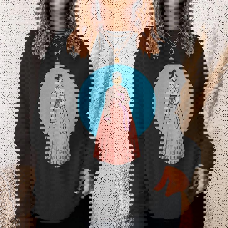 韓国伝統韓服を着た韓国の美少女 スウェットシャツ 彼女への贈り物