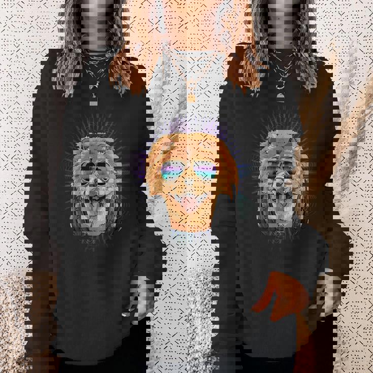 音楽チャウチャウdjヘッドフォン付き 音楽犬愛好家 スウェットシャツ 彼女への贈り物