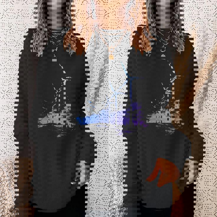 風力発電所 風車 タービン 再生可能エネルギー スウェットシャツ 彼女への贈り物