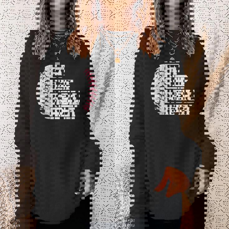 食べる、寝る、野球を繰り返す、野球選手、面白い、野球 スウェットシャツ 彼女への贈り物