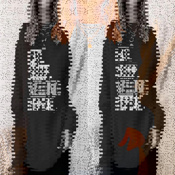 食べる睡眠溶接リピート溶接機 スウェットシャツ 彼女への贈り物