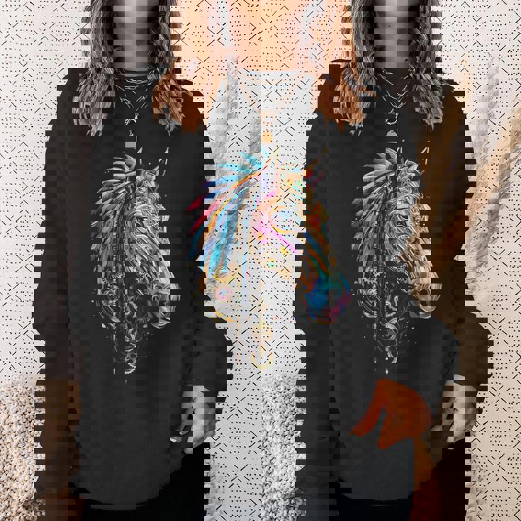 馬 動物 モチーフ イラスト 馬 スウェットシャツ 彼女への贈り物