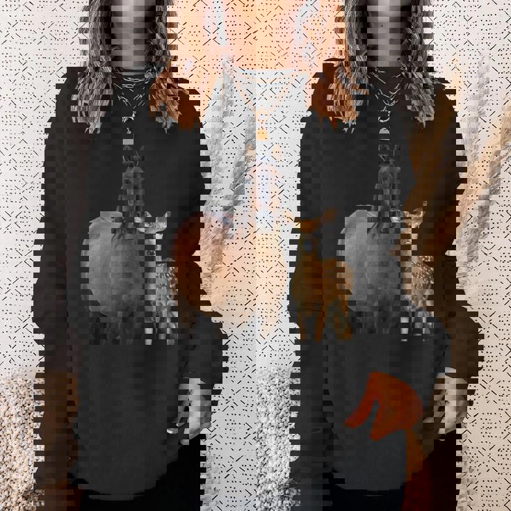 馬 鹿 面白いtシャツ バカ メンズ おもしろ 面白い 服 オリジナル おもしろグッズ ネタ 動物 ウマ シカ スウェットシャツ 彼女への贈り物