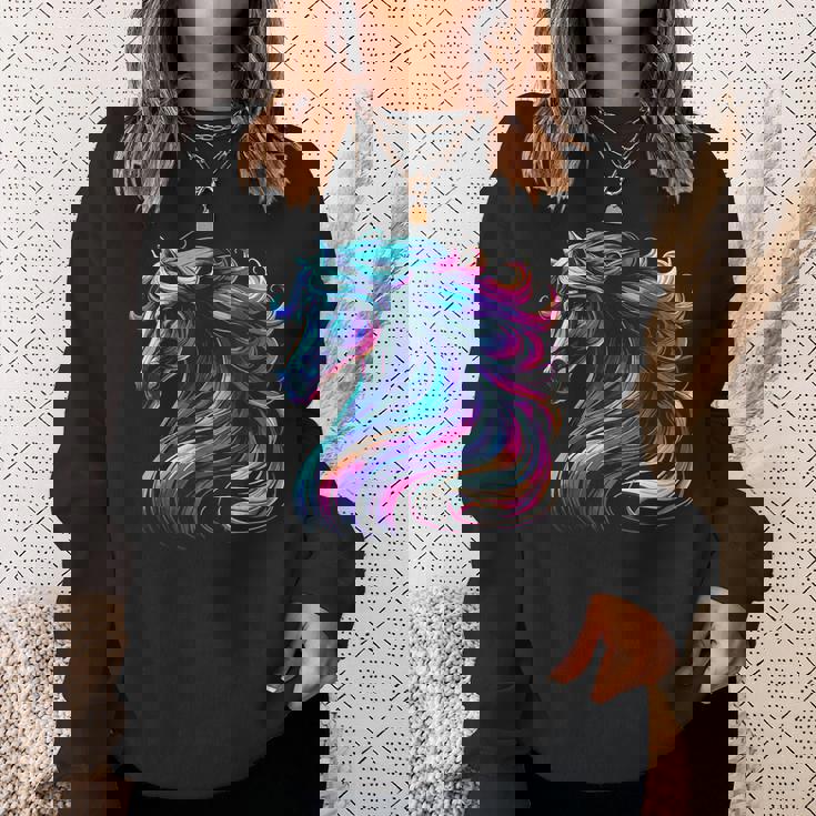 馬愛好家のための鮮やかな馬のファンタジー スウェットシャツ 彼女への贈り物