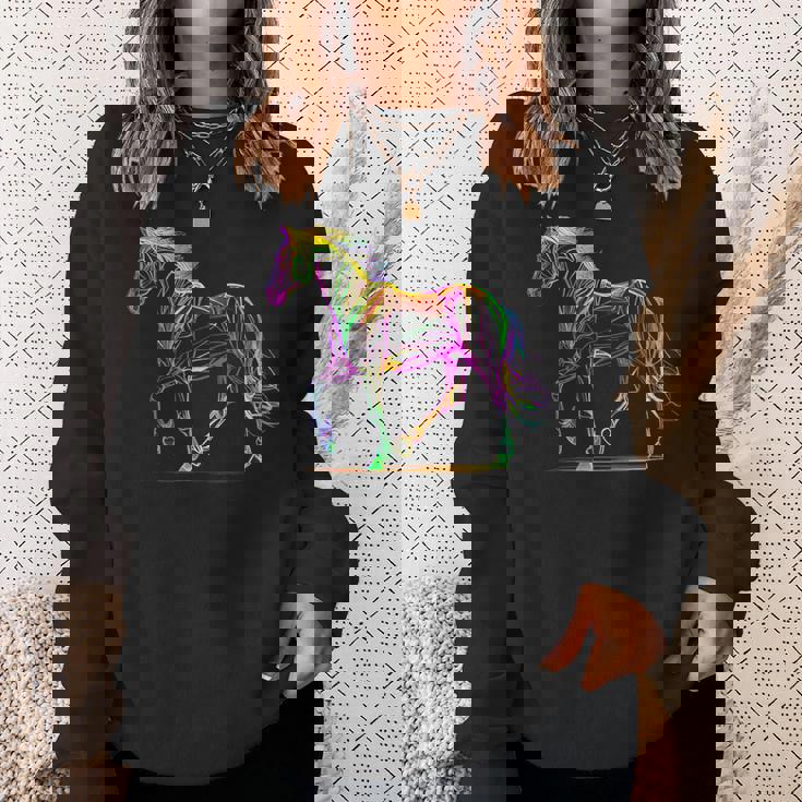 馬術 カラフル 馬好き 西洋 ロデオ スウェットシャツ 彼女への贈り物