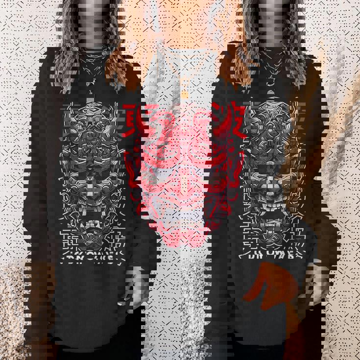 鬼マスク フェイス 妖怪 悪魔 般若 日本 鬼マスク スウェットシャツ 彼女への贈り物
