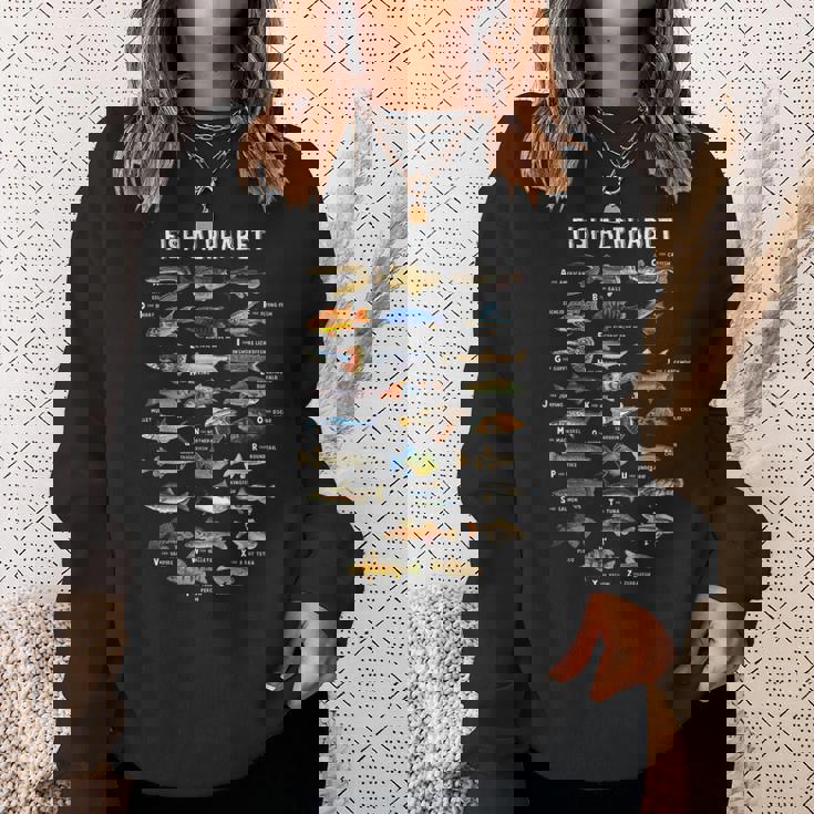 魚 アルファベット 教育 淡水 種 釣り スウェットシャツ 彼女への贈り物