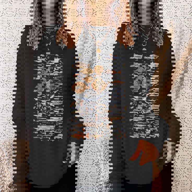 魚の概要と名前。 スウェットシャツ 彼女への贈り物