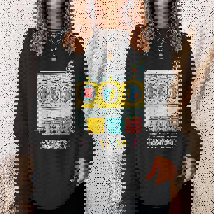 鮮やかでカラフルなコインランドリーテーマ カジュアル スウェットシャツ 彼女への贈り物