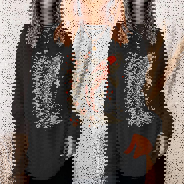 鯉 アジアン 鯉 錦鯉 魚 さくら 桜 季節 スウェットシャツ 彼女への贈り物