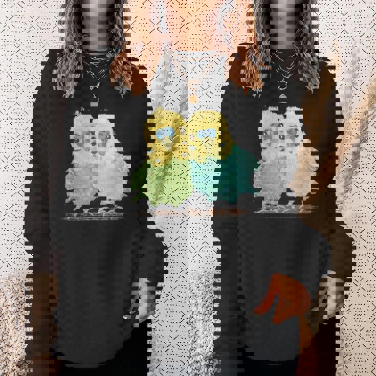 鳥 インコ かわいい ペット おもしろ 動物 イラスト スウェットシャツ 彼女への贈り物