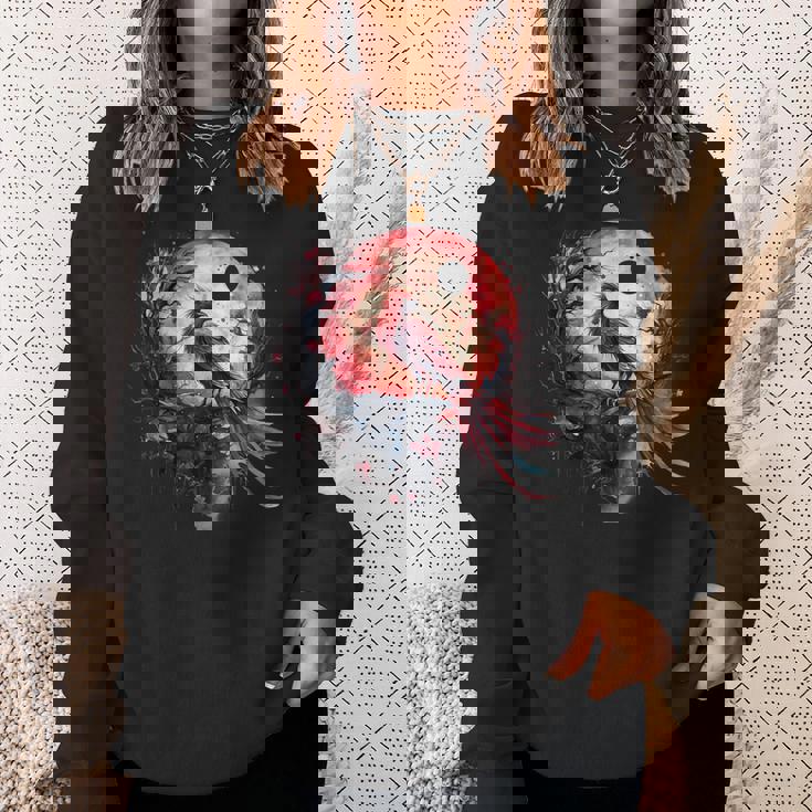 鳳凰 月 火 鳳凰 鳥 桜 木 神話 鳥 スウェットシャツ 彼女への贈り物