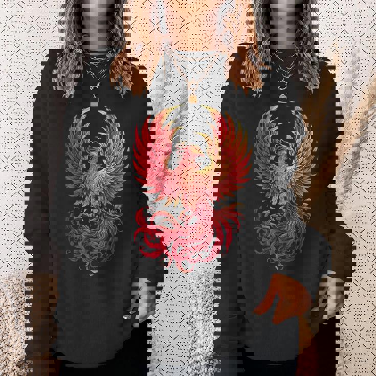 鳳凰 神話 鳥 ライズ 若返り 火の鳥 スウェットシャツ 彼女への贈り物