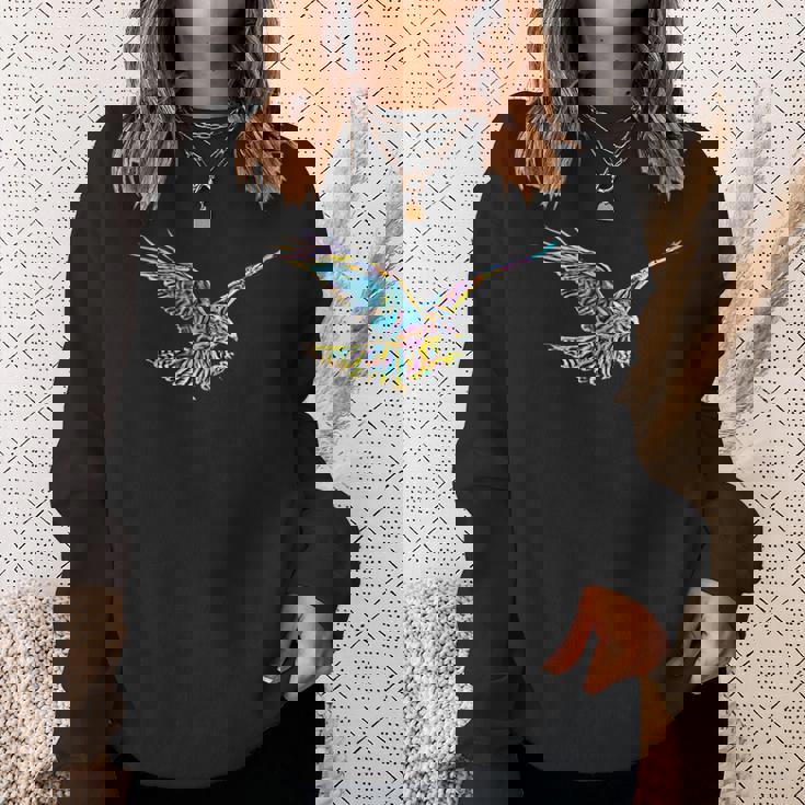 鷹モチーフ 鳥 獲物 くちばし 爪 カラフル 鳥 ハヤブサ スウェットシャツ 彼女への贈り物