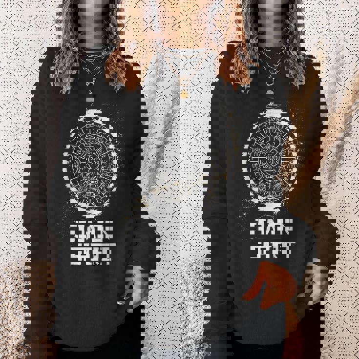 龍体文字 フトマニ図 神代文字 龍神様 縄文 ハニワ かっこいい 開運 言霊 お守り スウェットシャツ 彼女への贈り物