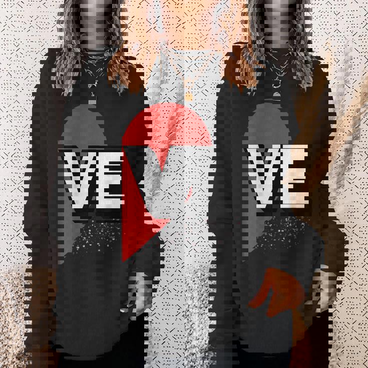 ２人で着るとハートが出来る Loveの文字になる 「Ve」カップル 恋人 スウェットシャツ 彼女への贈り物