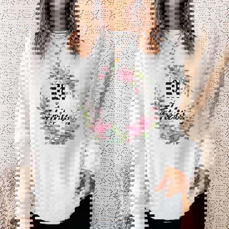 101歳&素晴らしいフローラルパーティーハッピー101歳の誕生日 スウェットシャツ 彼女への贈り物