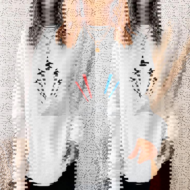 7月4日アメリカ独立記念日戦闘機ジェットクールグラフィック スウェットシャツ 彼女への贈り物