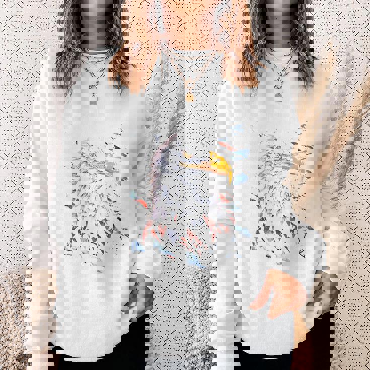 Atoka Tn 愛国的なイーグル アメリカ国旗 アンティーク調デザイン 長袖tシャツ スウェットシャツ 彼女への贈り物