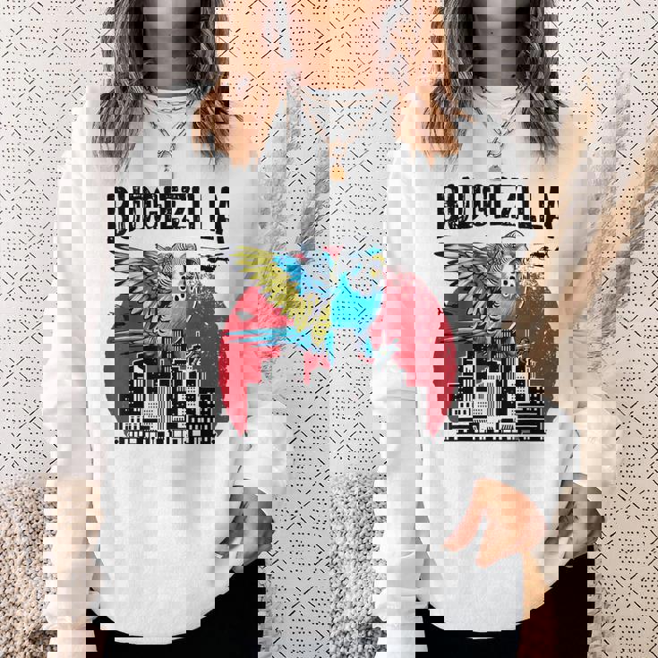 Budgiezilla 面白いインコ セキセイインコ セキセイインコ セキセイインコ 鳥好き スウェットシャツ 彼女への贈り物