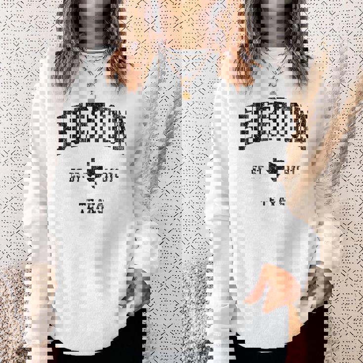 Burton Texas Tx ビンテージ アスレチック ブラックスポーツデザイン スウェットシャツ 彼女への贈り物