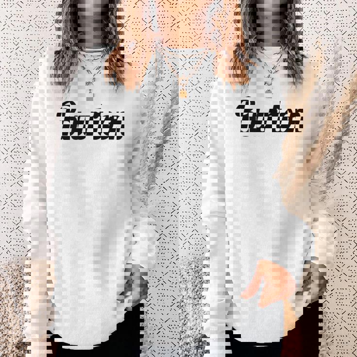 Burton バートン の名前を言うトップ スウェットシャツ 彼女への贈り物