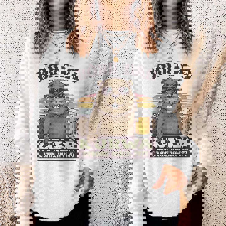 Bòbr Dad Kurwatrongince 1977 Bòbr Kurwa Birthday 長袖tシャツ スウェットシャツ 彼女への贈り物