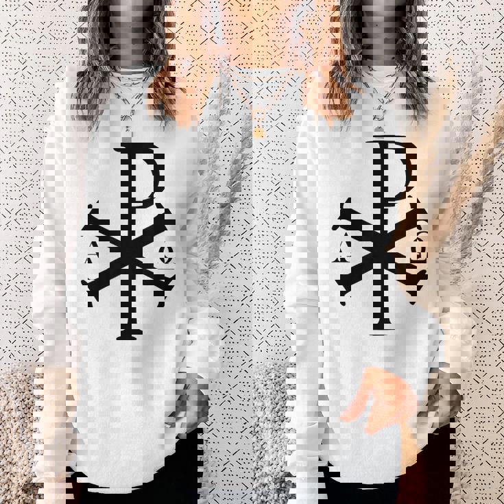 Chi Rho クリスチャン ゴッド アルファ オメガ イエスキリスト キリスト教 スウェットシャツ 彼女への贈り物