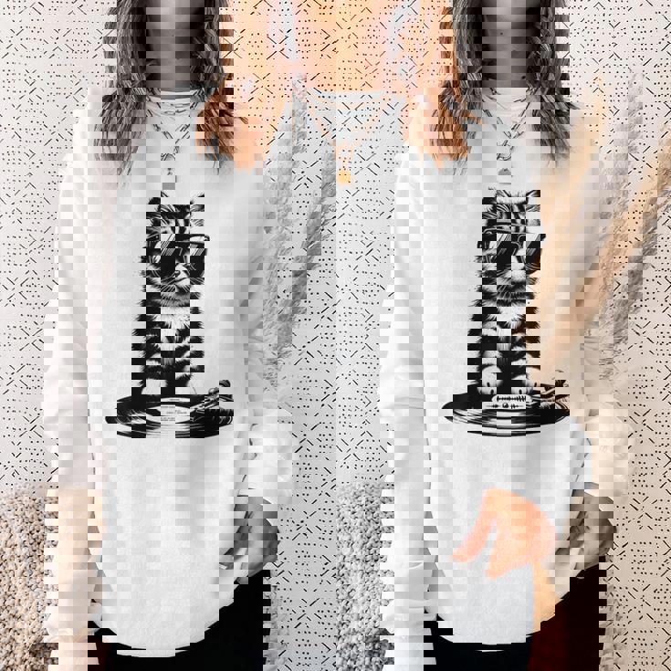 Cool Dj Cat ビニールレコード愛好家 スウェットシャツ 彼女への贈り物