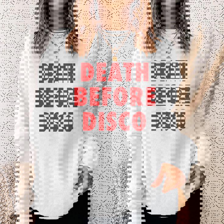 Death Before Disco Inspired メンズ レディース 80年代レトロ スウェットシャツ 彼女への贈り物