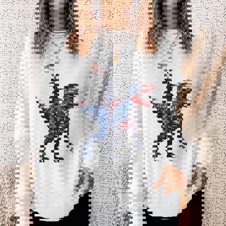 Dino Abraham Lincoln 4Th Of July Boys American Flag スウェットシャツ 彼女への贈り物