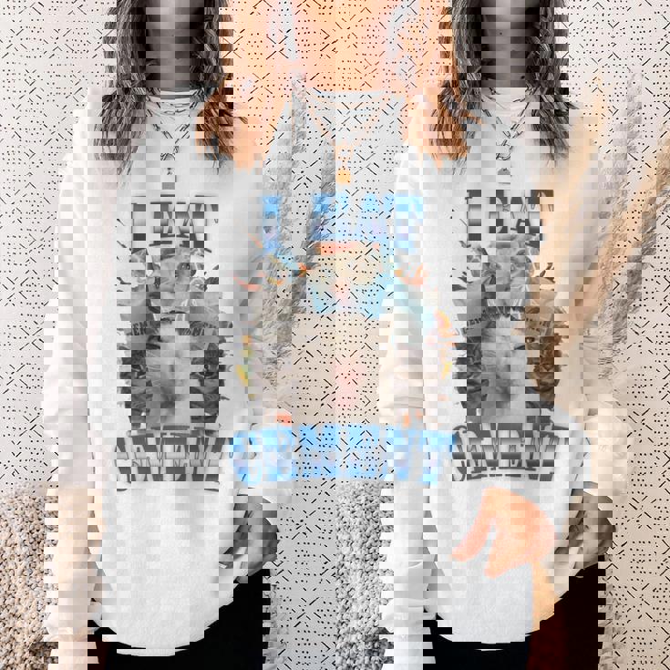 I Eat セメント 呪われた猫 面白い 奇妙な特定 ダンク ミーム 長袖tシャツ スウェットシャツ 彼女への贈り物