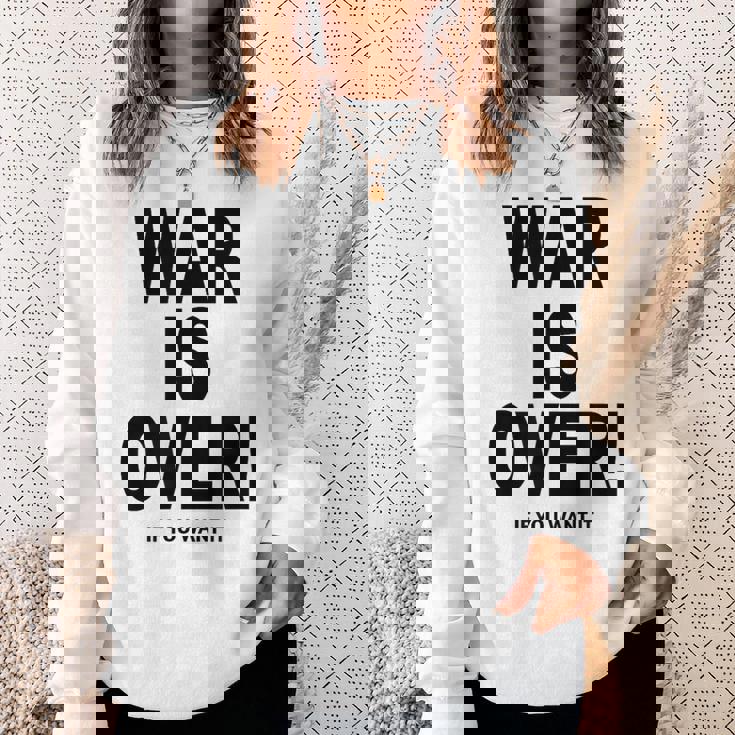 Exclusive War Is Over ご希望の場合限定ブラックプリント スウェットシャツ 彼女への贈り物