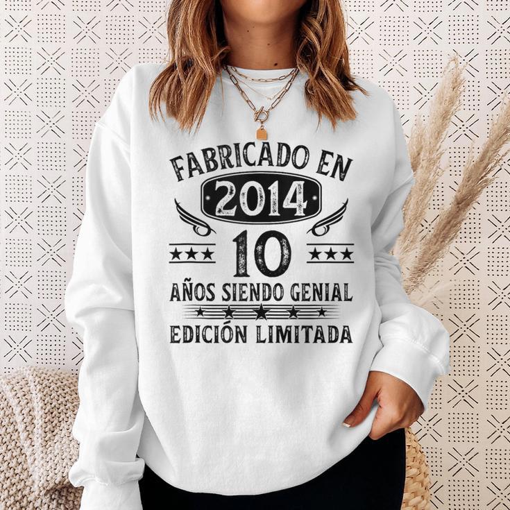 Fabricado En 2014 10 Años Cumpleaños Niño Made In 2014 In Mangas Camisa de entrenamiento Regalos para ella