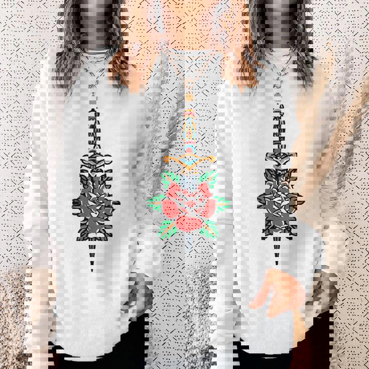 Fake Friends アメリカントラディショナルタトゥー オールドスクールフラッシュ スウェットシャツ 彼女への贈り物