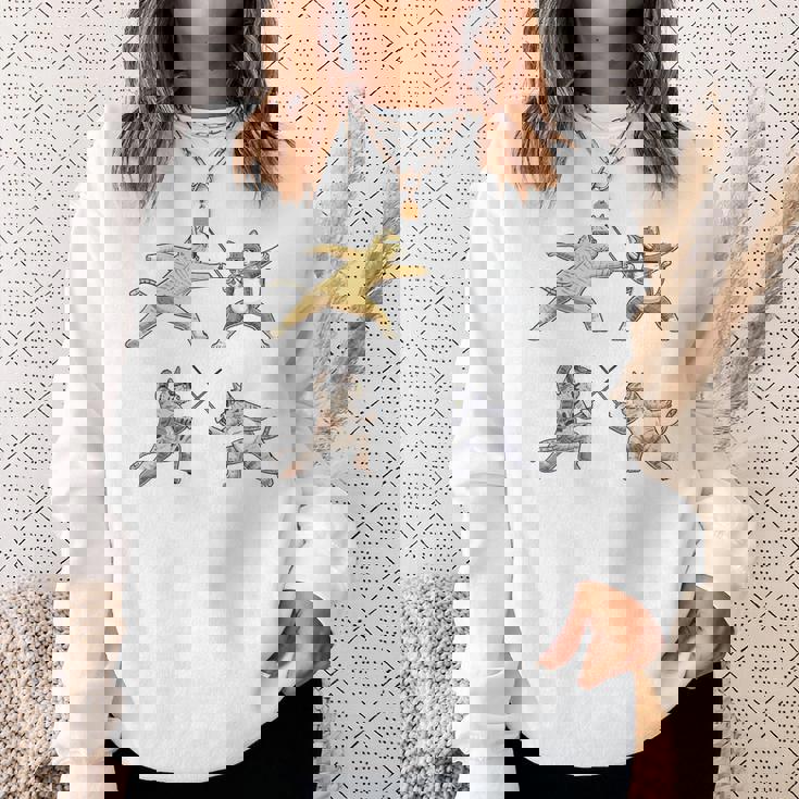 Fencer 猫 エペフェンシング付き スウェットシャツ 彼女への贈り物