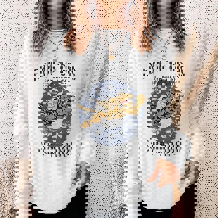 Flying Tigersquadron 第二次世界大戦ヴィンテージ記章 バックプリント スウェットシャツ 彼女への贈り物