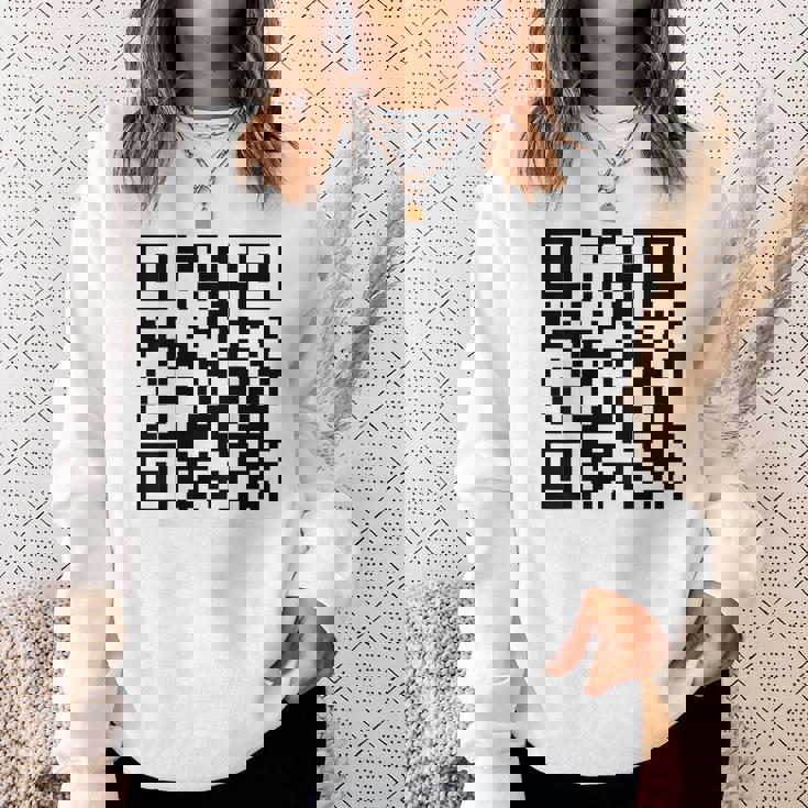 Fu Qr スキャンコード 皮肉ユーモア Fuバックプリント スウェットシャツ 彼女への贈り物