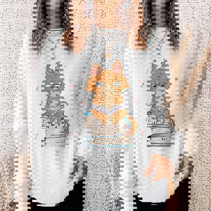 Cat & Amp Amp Book Lover シャツ 猫と本の愛好家 スウェットシャツ 彼女への贈り物