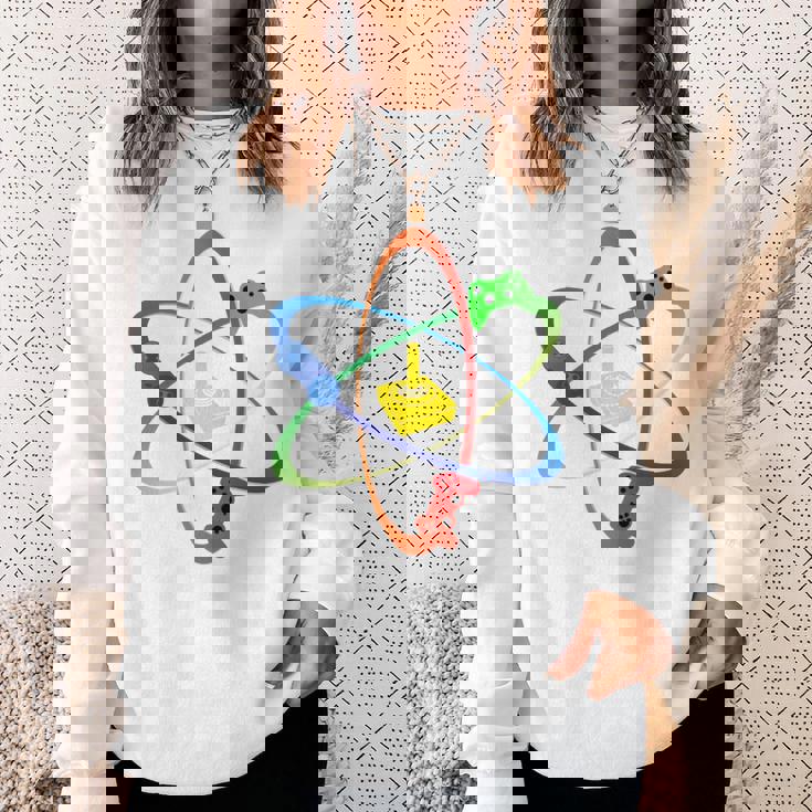 Gamer Atom コンソールプレーヤー ゲームコンピュータープログラマー 長袖tシャツ スウェットシャツ 彼女への贈り物