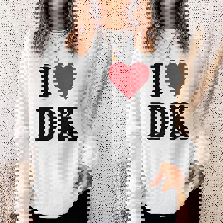 I Heart Dk Initials I Love DK First And Last Name D K スウェットシャツ 彼女への贈り物