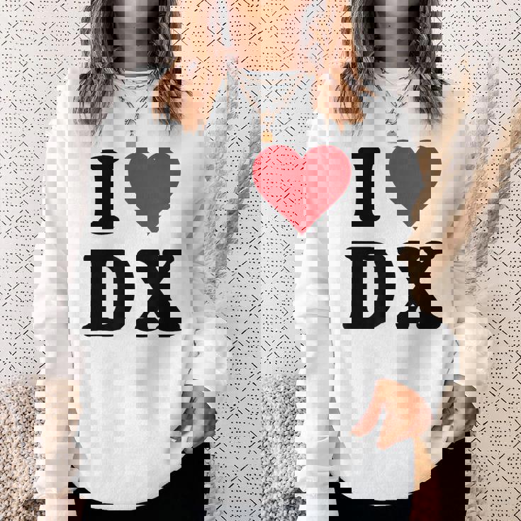 I Heart Dx Initials I Love DX First And Last Name D X スウェットシャツ 彼女への贈り物