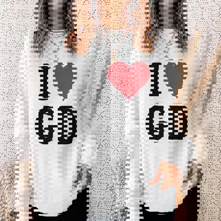 I Heart Gd Initials I Love GD First And Last Name G D スウェットシャツ 彼女への贈り物
