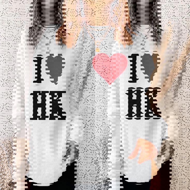 I Heart Hk Initials I Love HK First And Last Name H K スウェットシャツ 彼女への贈り物