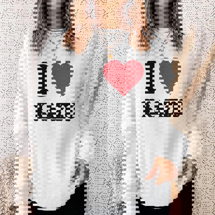 I Heart Kazu 名 I Love パーソナライズ スウェットシャツ 彼女への贈り物