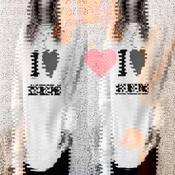 I Heart Kurumi ファーストネーム I Love パーソナライズ スウェットシャツ 彼女への贈り物